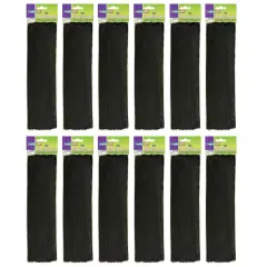 Regular Stems, Black, 12" x 4 mm, 100 Per Pack, 12 Packs