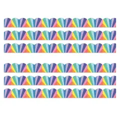 We Stick Together Rainbow Burst Scalloped Bulletin Board Borders, 39 Feet Per Pack, 6 Packs