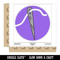 Sewing Needle and Thread Waterproof Vinyl Phone Tablet Laptop Water Bottle Sticker Set - 5 Pack