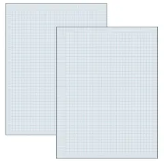 Graphing Paper, White, 1/4" Quadrille Ruled, 8-1/2" x 11", 500 Sheets Per Pack, 2 Packs