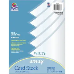 Card Stock, Classic White, 8-1/2" x 11", 100 Sheets