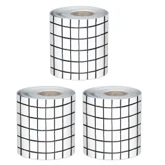 Happily Ever Elementary Creatively Inspired Black & White Grid Rolled Straight Bulletin Board Borders, 65 Feet Per Roll, Pack of 3