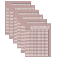 Light Mauve Incentive Write-On/Wipe-Off Chart, Pack of 6
