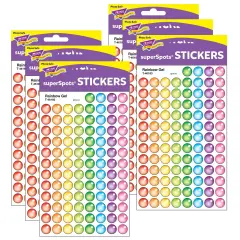 Rainbow Gel superSpots&reg; Stickers, 800 Per Pack, 6 Packs