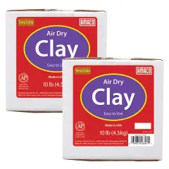 Air Dry Clay, Terra Cotta, 10 lbs. Per Box, 2 Boxes