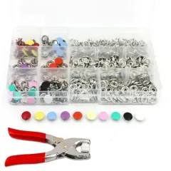 200 Set Metal Snap Button Kit with Fastener Pliers