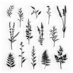 Plant Silhouettes, Clear Stamps 4x6 inch by Wintertime Crafts