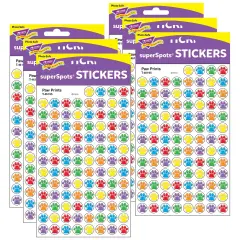 Paw Prints superSpots&reg; Stickers, 800 Per Pack, 6 Packs