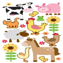 Sticko Farm Animals Dimensional Epoxy Stickers