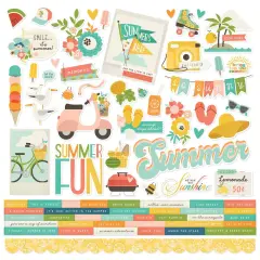 Summer Snapshot Cardstock Stickers-12"X12"