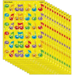 Merry Music Sparkle Stickers&reg;, 72 Per Pack, 12 Packs