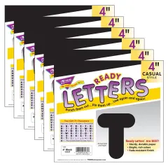 Black 4" Casual Uppercase Ready Letters&reg;, 6 Packs