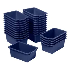 Scoop Front Storage Bins, Multipurpose Organization, 25-Pack Navy