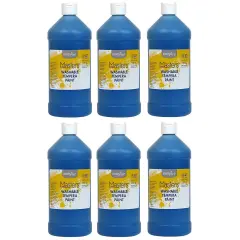 Little Masters&reg; Washable Tempera Paint, Blue, 32 oz., Pack of 6