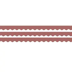 Deep Rose Scalloped Rolled Border Trim, 50 Feet, 3 Rolls