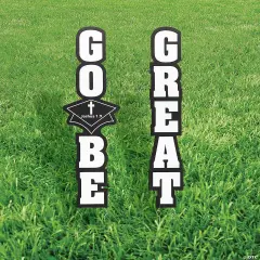 7 3/4" x 2 Ft. Religious Graduation Single-Sided Plastic Yard Stake Set - 2 Pc.