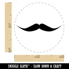English Mustache Moustache Silhouette Self-Inking Rubber Stamp for Stamping Crafting Planners Red