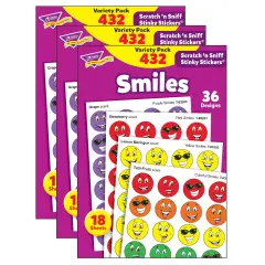 Smiles Stinky Stickers&reg; Variety Pack, 432 Per Pack, 3 Packs