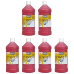 Little Masters&reg; Washable Tempera Paint, Red, 32 oz., Pack of 6