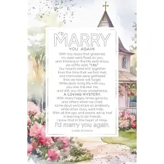 I'd Marry You Again Wood Plaque with Easel and Hook Wall Tabletop Art - 6 inches x 9 inches