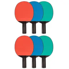 Plastic Rubber Face Table Tennis Paddle, Pack of 6