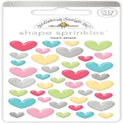 Doodlebug Sprinkles Adhesive Enamel Shapes-Heart Attack