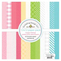 Doodlebug Petite Prints Double-Sided Cardstock 12"X12"-Happy Healing