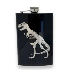 8oz T-Rex Black Flask Trex