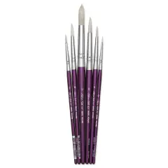 Silver Brush Silver Silk 88 Synthetic Brushes - Short Handle, Round, Set of 6
