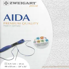 Zweigart Precut Stern-Aida 14 count Silver Flecked White