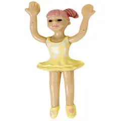 New 3" Yellow Bendable Ballerina Dancer Toy Figure Decoration