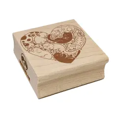 Bunch of Sleeping Cats Heart Square Rubber Stamp for Stamping Crafting