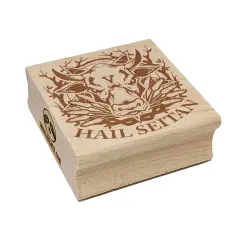 Hail Seitan Vegan Cow Pentagram Square Rubber Stamp for Stamping Crafting