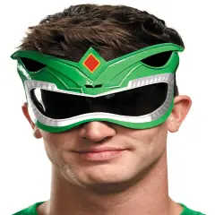 Adults Green Mighty Morphin Power Ranger 1/4 Mask Costume Accessory
