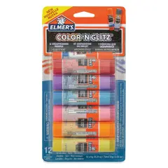 Elmer's Color n Glitz Glitter Glue Sticks - 6 g, Pkg of 12