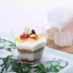 12 pk Plastic 3 oz CLEAR Mini DESSERT CUPS
