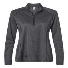 Adidas&reg; Women's Space Dyed Quarter-Zip Pullover Black melange