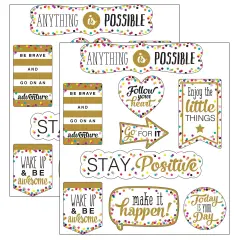 Clingy Thingies&reg; Confetti Positive Sayings Accents, 10 Pieces Per Pack, 2 Packs