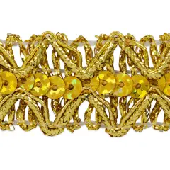 20 yards of Sheba Diamond Sequin Braid Trim | 10 yard cut Gold