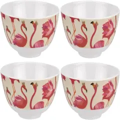 Portmeirion Sara Miller London Flamingo Melamine Bowls, Set of 4, 6 Inch