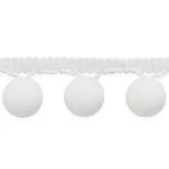 10 yards of 1 1/2 " Bonita Pom PomFringe Trim | 10 yard cut White