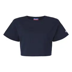 Champion&reg; Women's Heritage Jersey Crewneck Short Sleeve Crop T-Shirt Navy