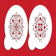 Victorian Crochet Cookie Stencils | C475 by Designer Stencils | Cookie Decorating Tools | Baking Stencils for Royal Icing, Airbrush, Dusting Powder | Reusable Plastic Food Grade Stencil for Cookies | Easy to Use & Clean Cookie Stencil