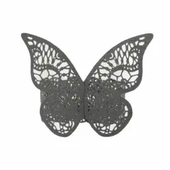 12 Laser Cut Butterfly Napkin Rings Black