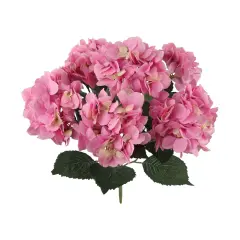 20-Inch UV Pink Hydrangea Bush with 7 Lifelike Silk Flowers for Indoor and Outdoor D&eacute;cor, Floral Home by Artificial Flowers