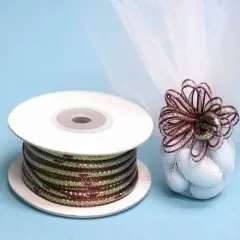 Pull String Organza Ribbon Burgundy