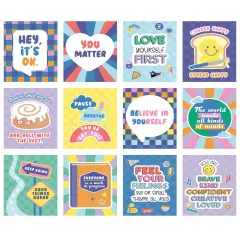 Carson Dellosa We Stick Together 12-Piece Posters Set, Motivational 8.5" x 11" 70s and 80s Groovy Wall Art With Positive Affirmations for Bulletin Board, Door, Retro Classroom Decor