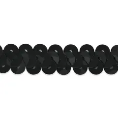 20 yards of 1 Row 3/8" Metallic Stretch Sequin Trim | 20 yard cut Black