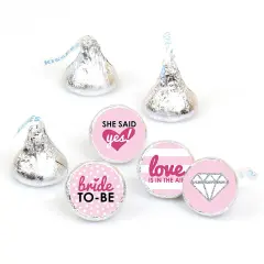 Big Dot of Happiness Bride-To-Be - Bridal Shower & Classy Bachelorette Party Round Candy Sticker Favors - Labels Fits Chocolate Candy (1 sheet of 108)