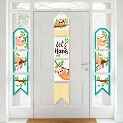 Big Dot of Happiness Let's Hang - Sloth - Hanging Vertical Paper Door Banners - Baby Shower or Birthday Party Wall Decoration Kit - Indoor Door Decor